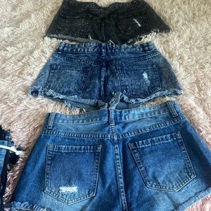Brand new 3 pairs of forever 21 distressed shorts